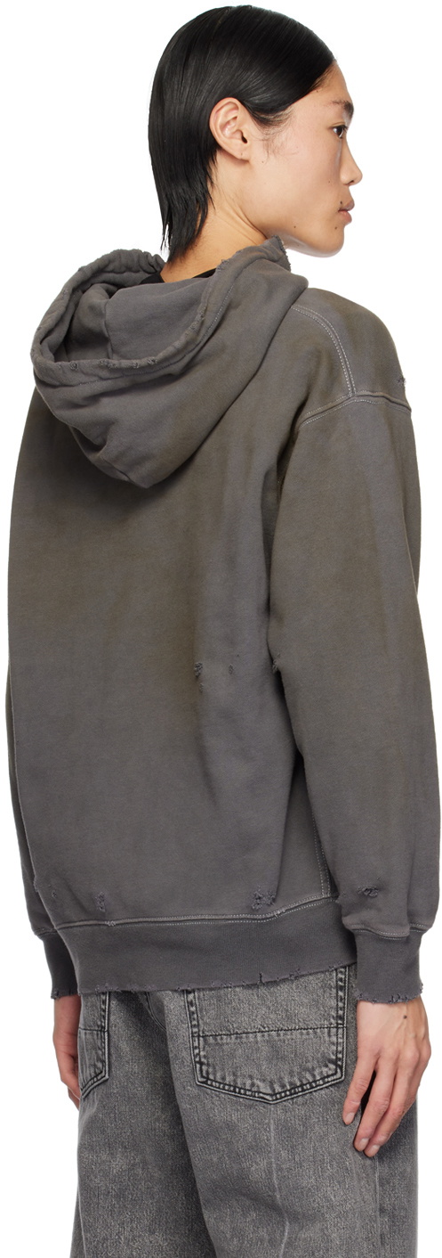 JieDa Brown Distressed Hoodie