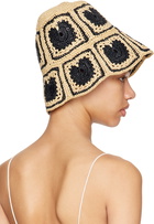 Stella McCartney Beige & Black Heart Bucket Hat