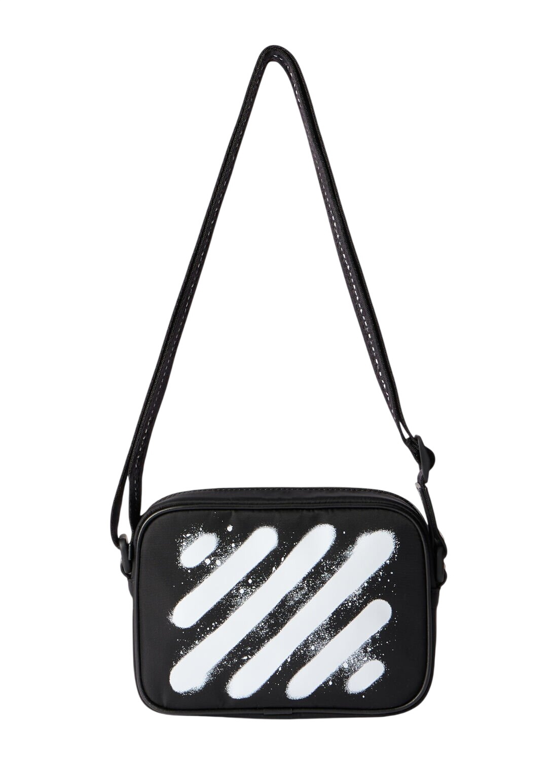 Off-White ボディバッグ ブラック ストライプ Off-White Diagonal Spray Camera Bag Off-White