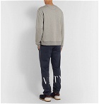 Valentino - Logo-Print Loopback Cotton-Blend Jersey Sweatpants - Navy