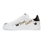 Dolce and Gabbana White Portofino Prince Low-Top Sneakers