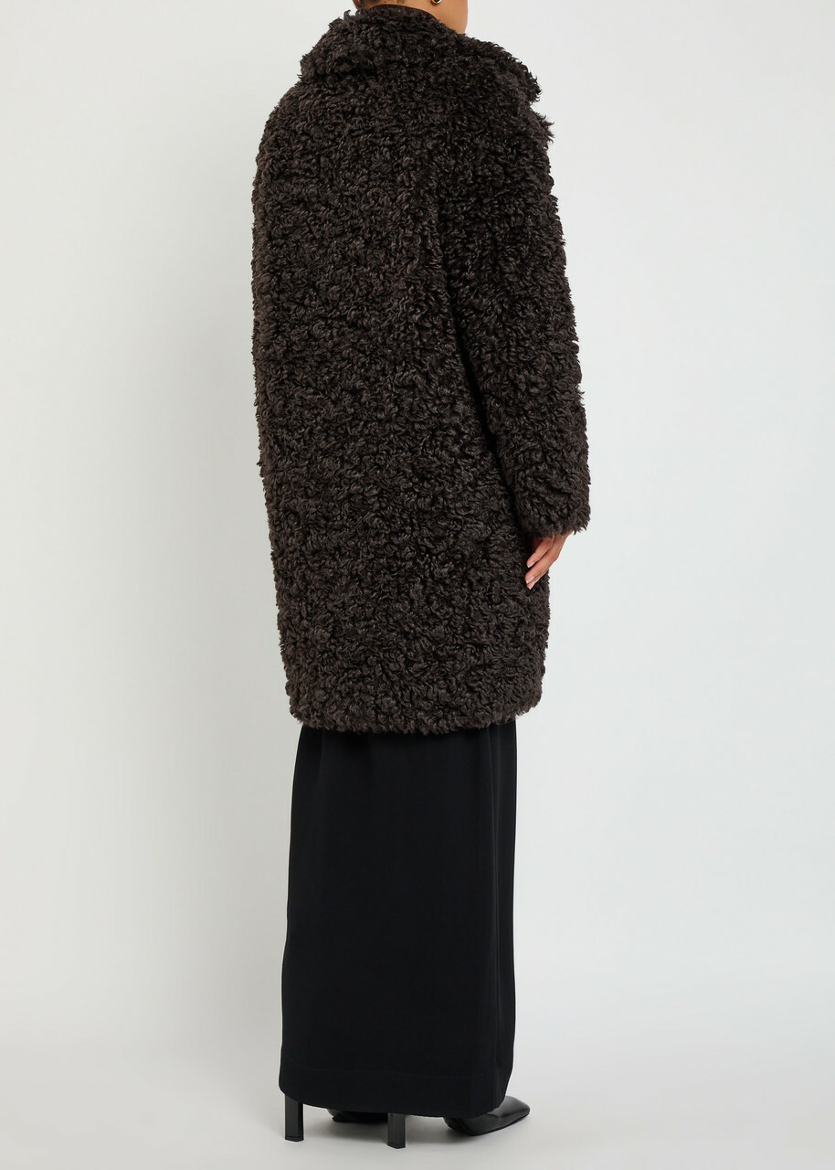 Stand Studio Camille Cocoon Faux fur Coat Dark Brown