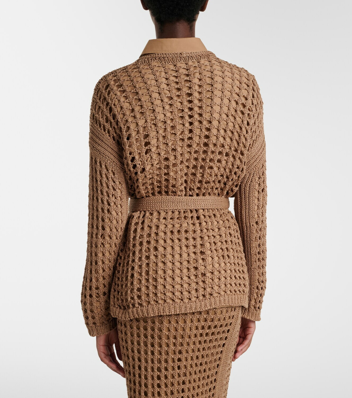 Max Mara Gelo open-knit cotton wrap cardigan