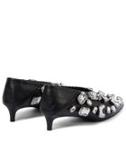 Jil Sander Crystal-embellished leather pumps