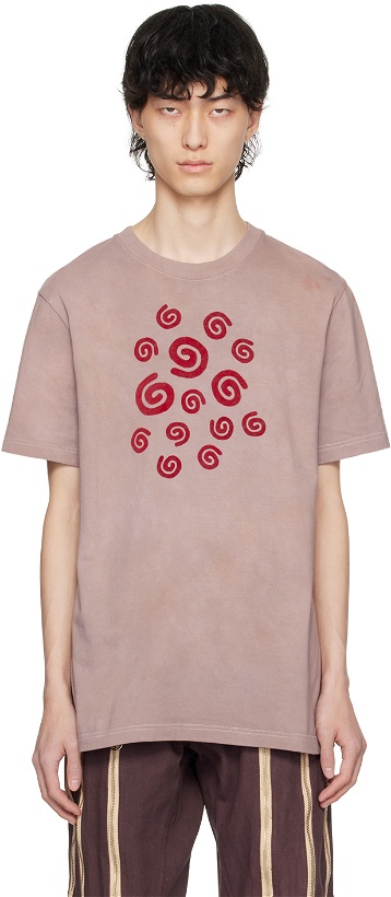 Photo: Charlie Constantinou Brown Flocked Spiral T-Shirt