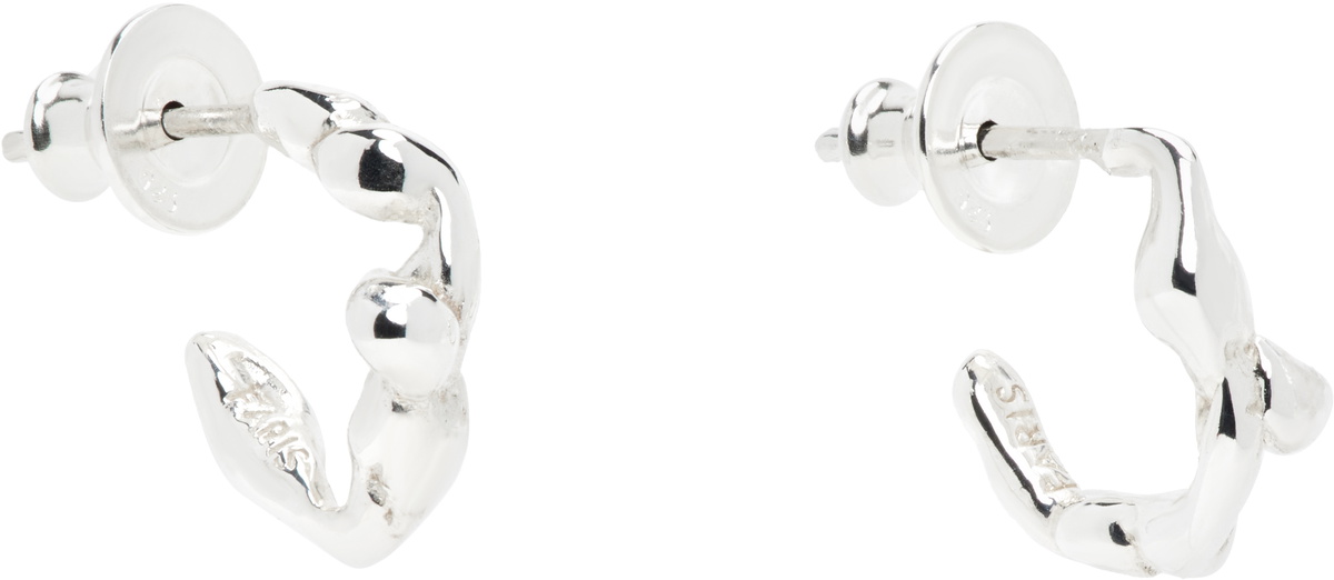 FARIS Silver Lava Hoop Small Earrings