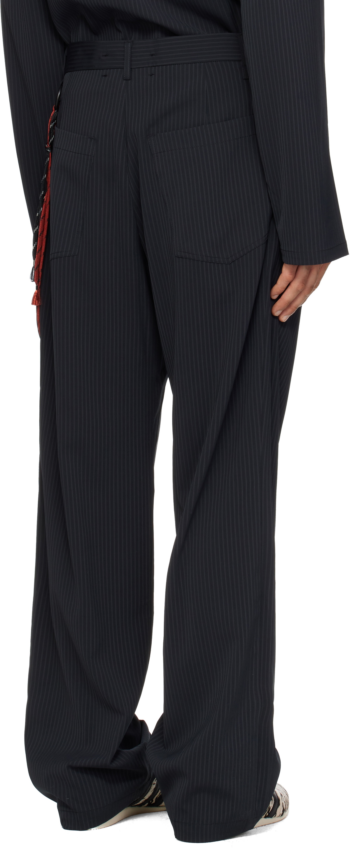 Song for the Mute Navy Loose Pleated Trousers