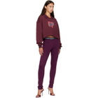 Off-White Burgundy 'Off' College Crop Polo Sweatshirt