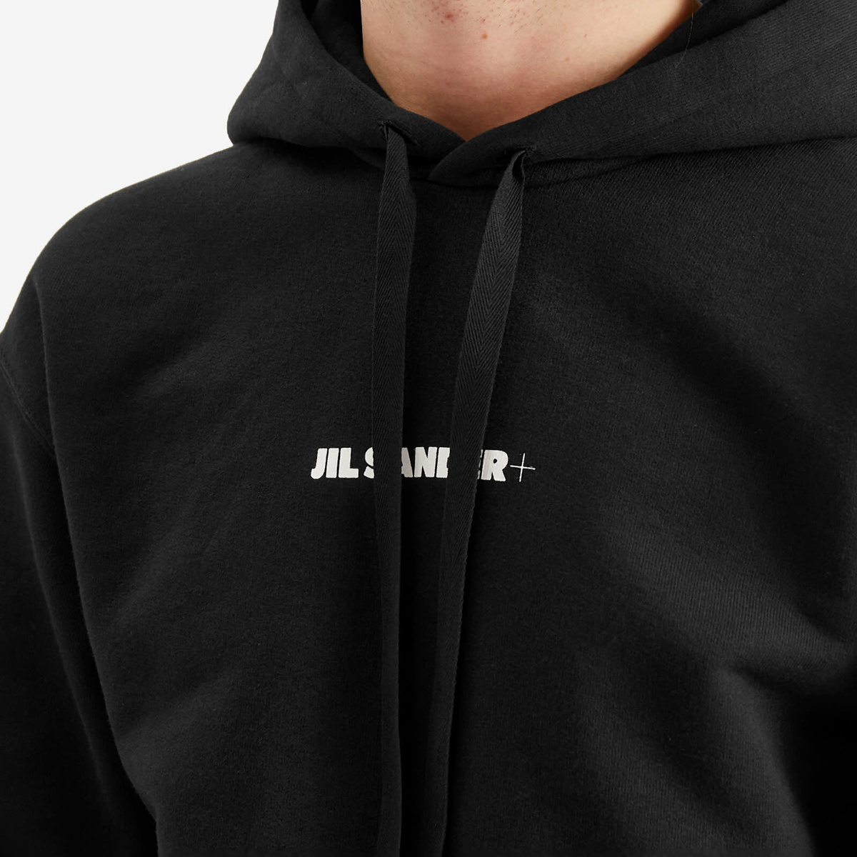 Jil Sander+ Men's Logo Hoodie in Black