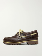 Timberland - Jacquemus Croc-Effect Leather Boat Shoes - Brown