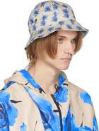 Paul Smith SSENSE Exclusive Blue & Beige Monarch Rose Bucket Hat