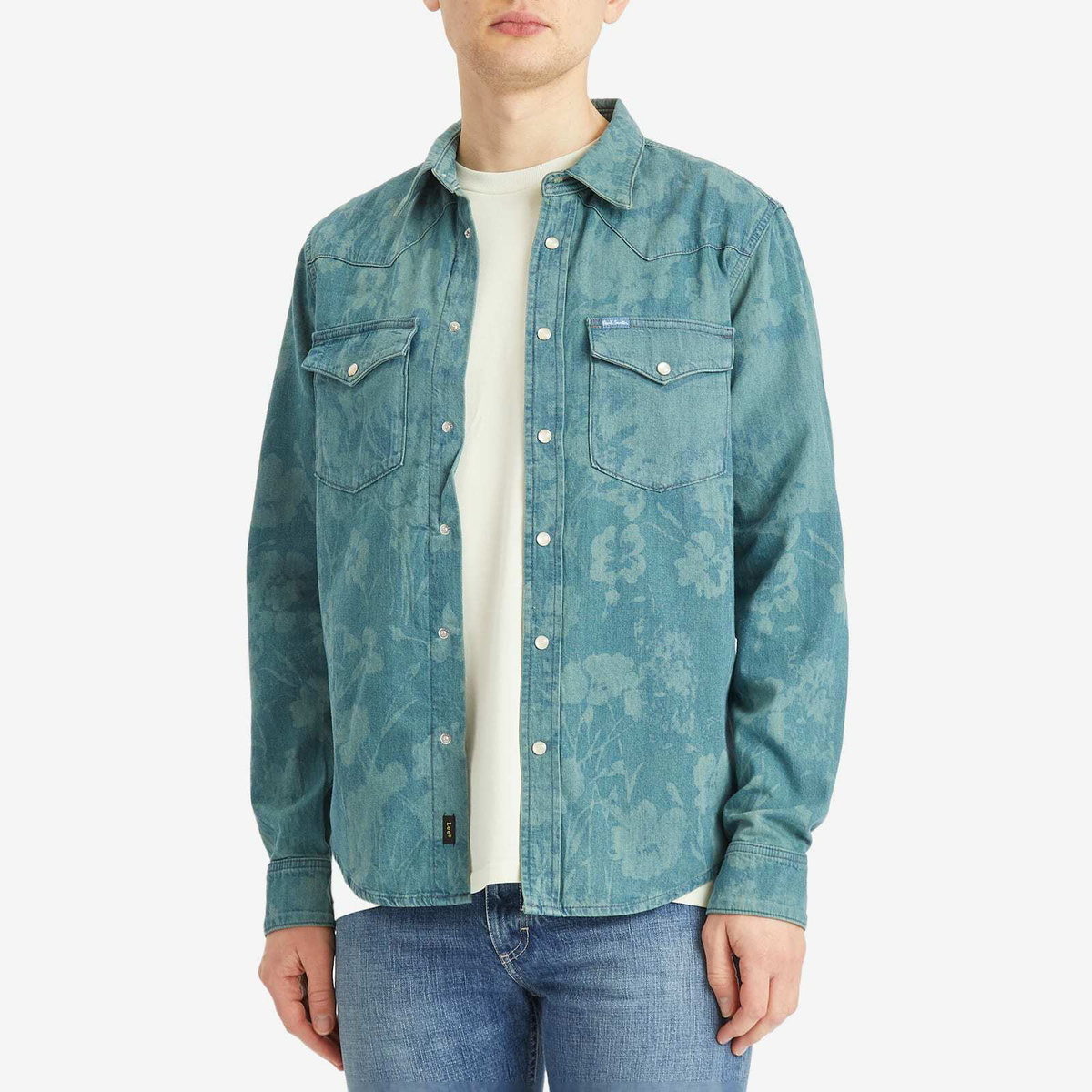 Paul Smith Men's x Lee Jacquard Denim Western Shirt in Green