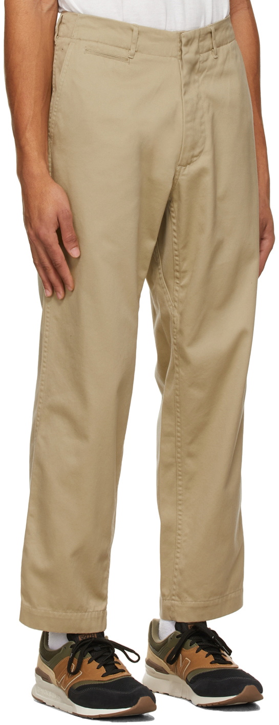 Nanamica Khaki Wide Chino Trousers Nanamica