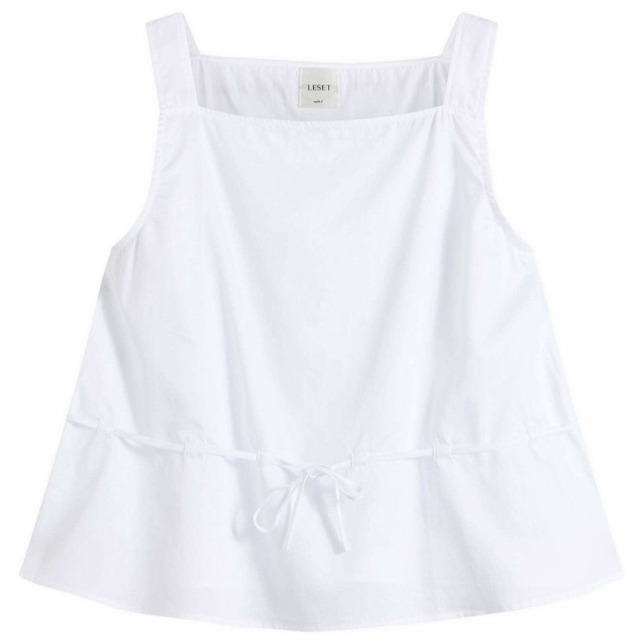 Photo: LESET Women's Yoko Drawstring Tank Top in White
