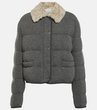 Brunello Cucinelli Shearling-trimmed cashmere jacket