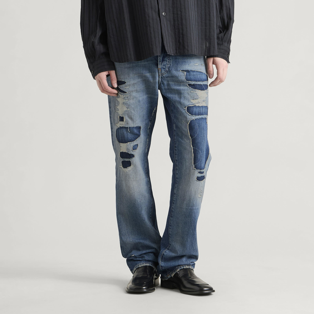 Acne Studios Men's 1996 Blue Map Jeans in Mid Blue