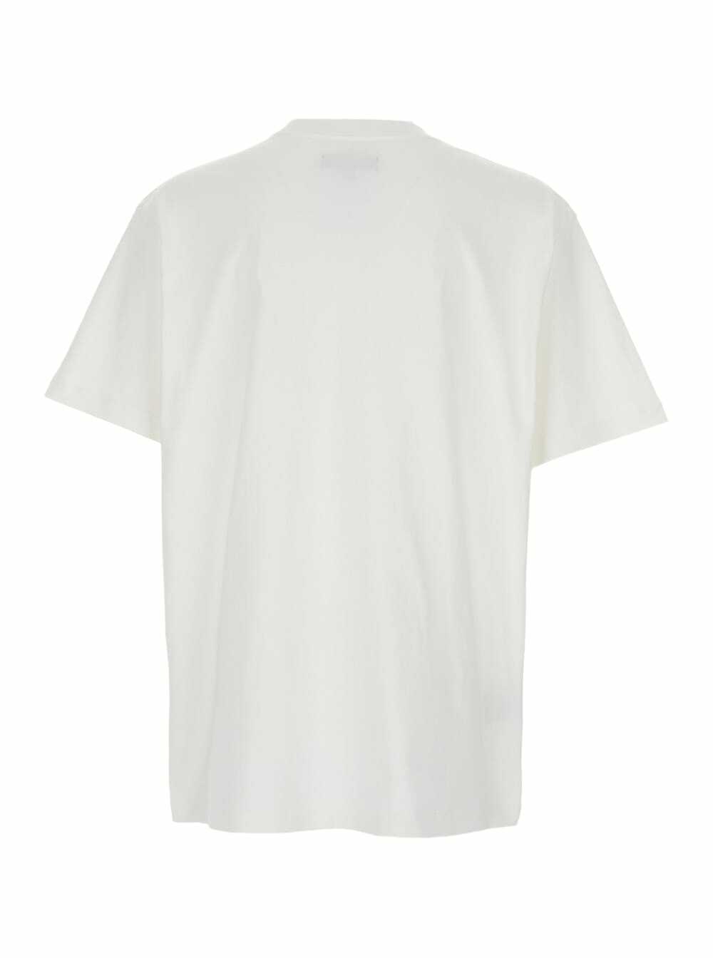 Purple Brand White Crewneck T-shirt With Dropped Shoulders In Cotton Man