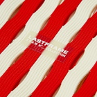LASTFRAME Women's Stripe Mesh Market Bag Medium in Red/Ivory