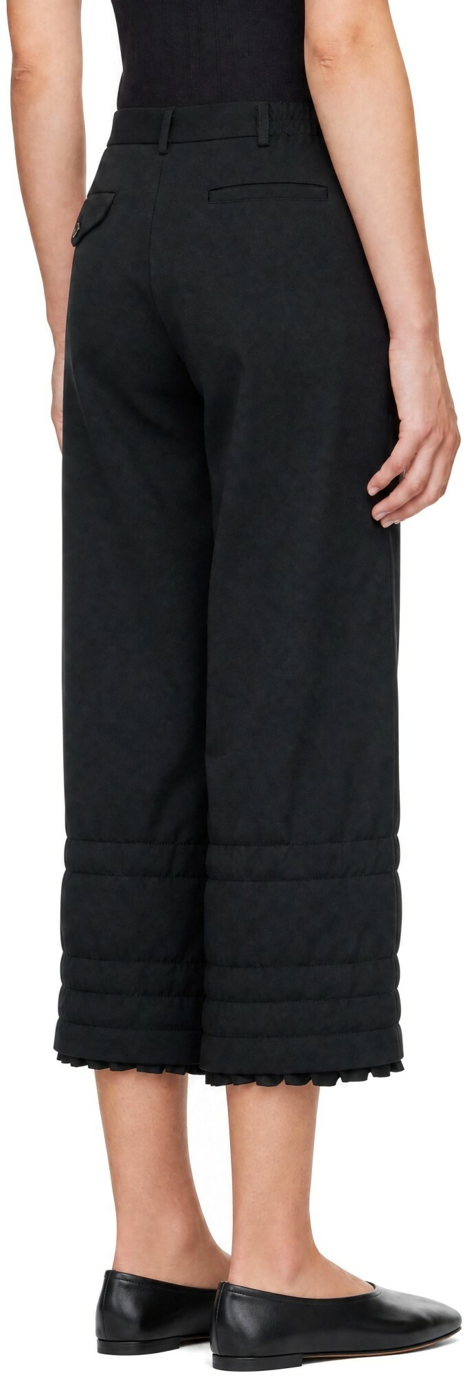 Comme des Garçons Comme des Garçons Black Twill Ruffled Trousers
