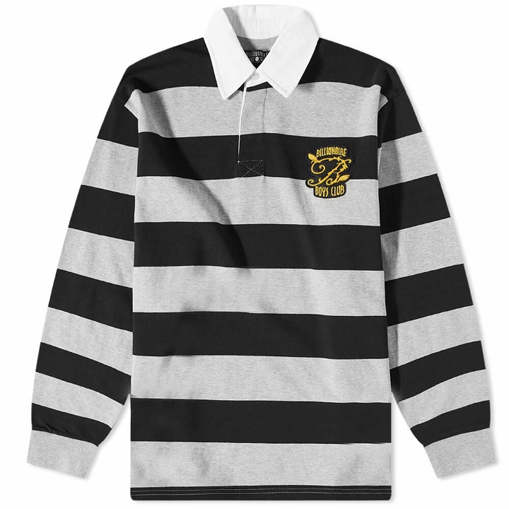 Photo: Billionaire Boys Club Men's Striped Rugby Polo Shirt in Black