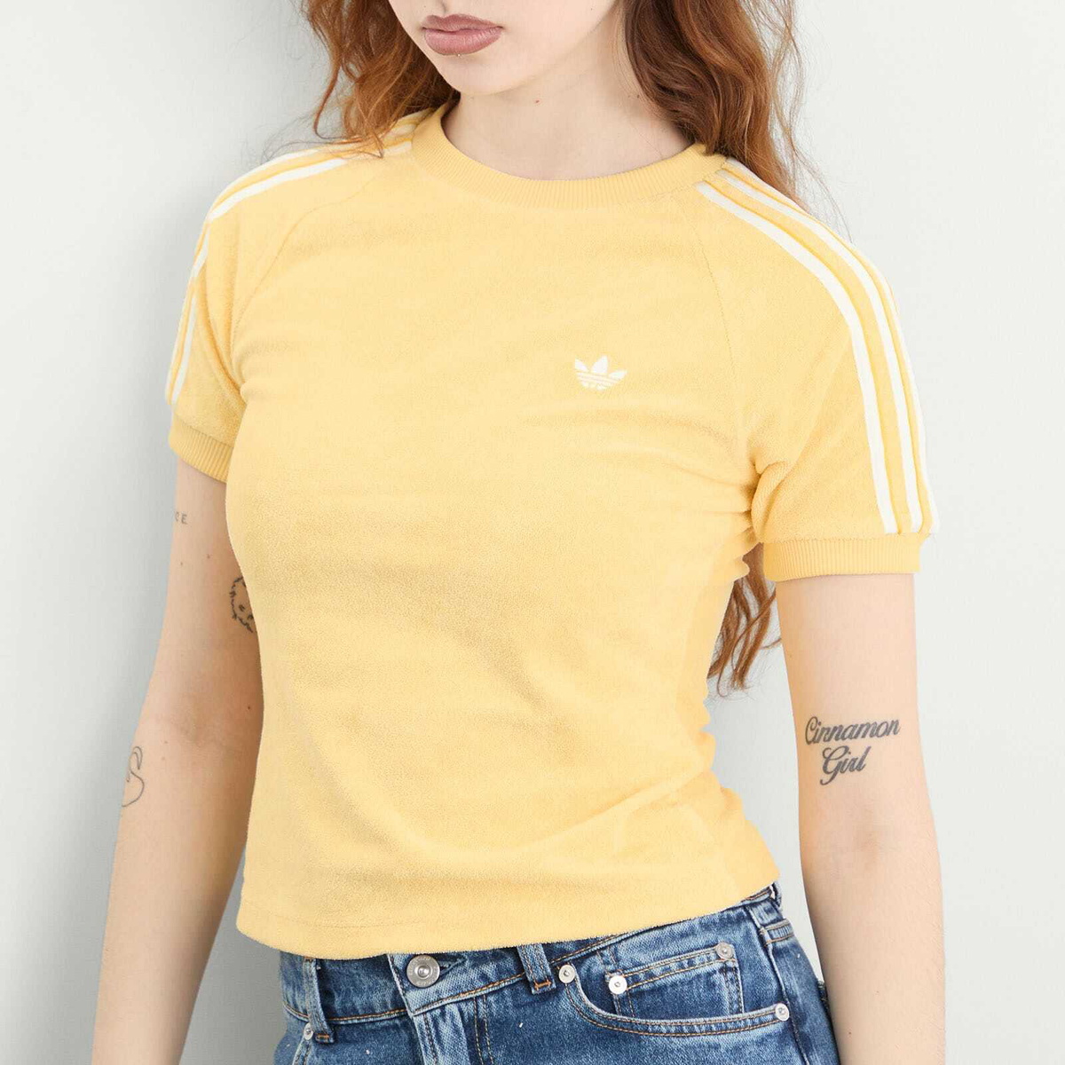 Adidas Women's Terry Towel T-Shirt in Orange Tint