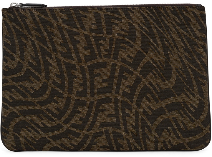 Photo: Fendi Black & Brown Medium FF Vertigo Pouch