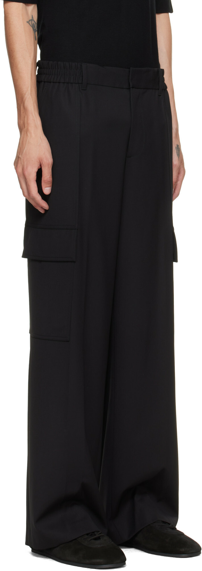 Helmut Lang Black Wool Utility Trousers