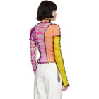 ASAI SSENSE Exclusive Orange and Pink Patchwork Tie-Dye Turtleneck