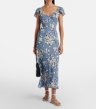 Rixo Cathy floral crêpe midi dress