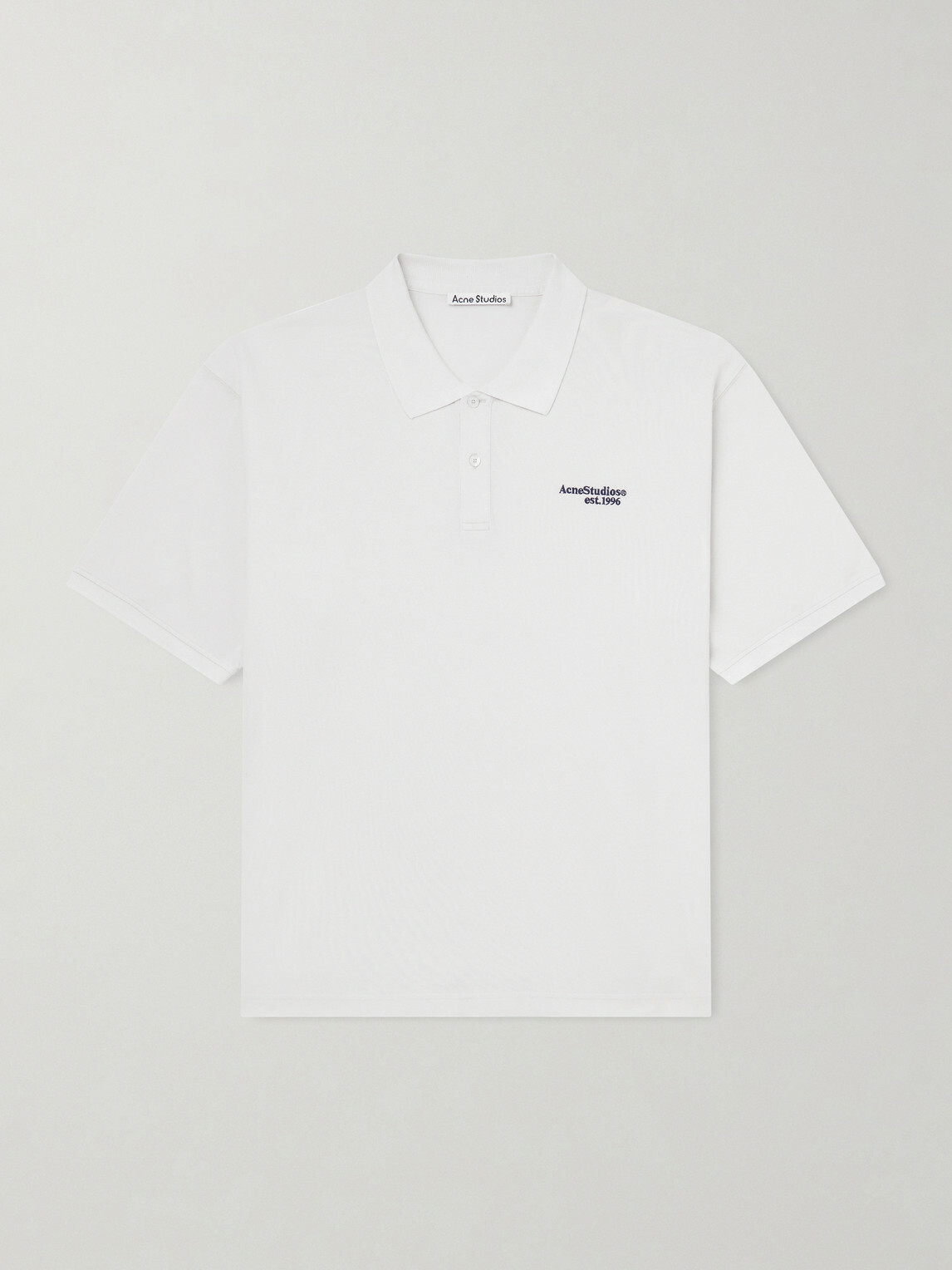Acne Studios - Logo-Embroidered Cotton-Piqué Polo Shirt - White