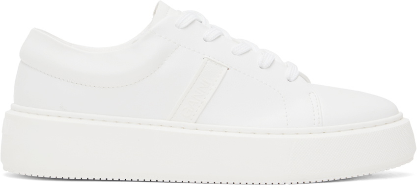 Photo: GANNI White Sporty Mix Cupsole Sneakers
