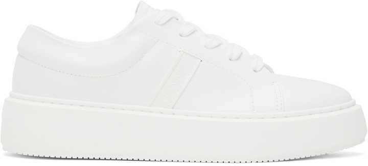 Photo: GANNI White Sporty Mix Cupsole Sneakers