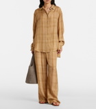 The Frankie Shop Baxter checked twill wide-leg pants