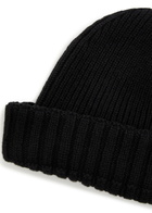 John Smedley Elke Ribbed Cashmere and Wool-blend Beanie - Black - One Size