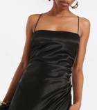 SIR Gathered silk slip dress