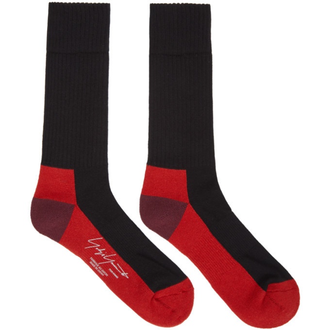 Photo: Yohji Yamamoto Black and Red Pile Socks