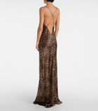 Nili Lotan Ira leopard-print silk gown