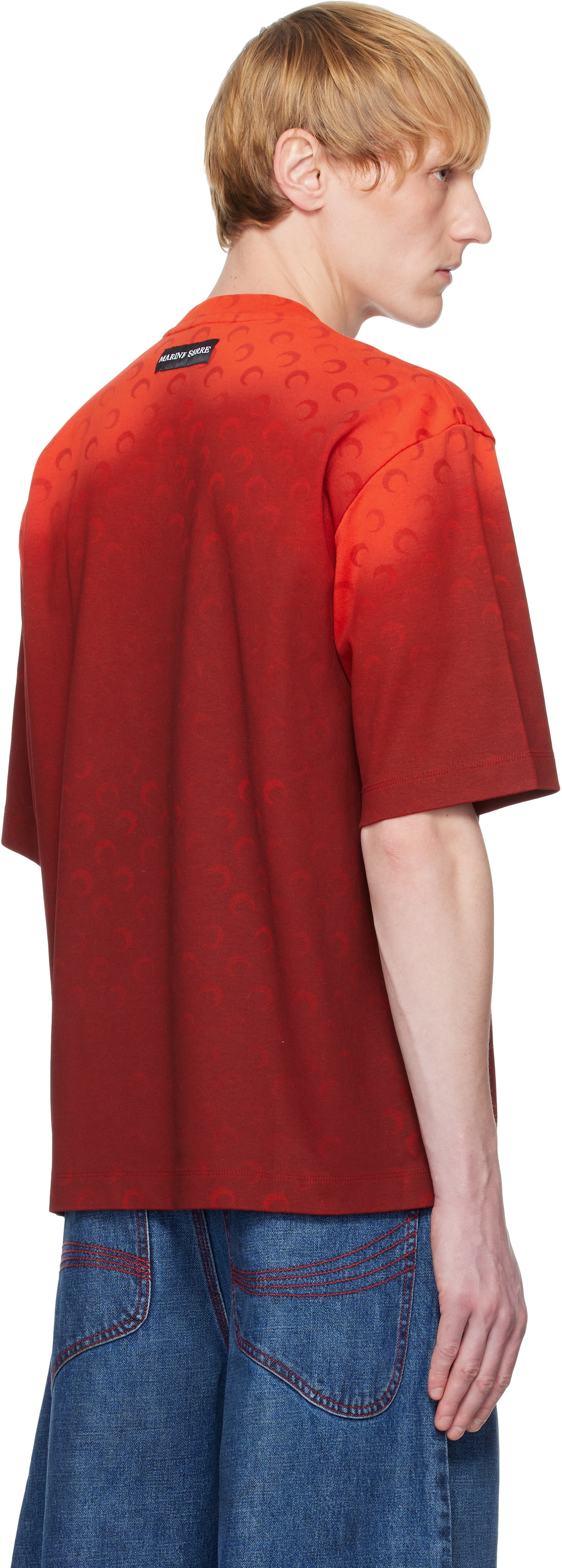 Marine Serre Red Moon Faded Jersey Loose Fit T-shirt Marine Serre