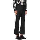 Alexander McQueen Black and White Pinstripe Wool Trousers