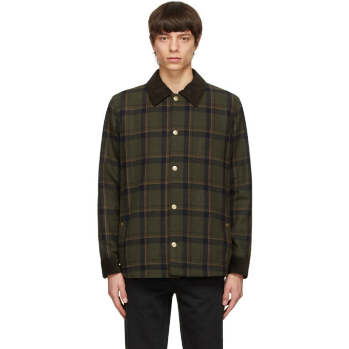 Photo: A.P.C. Khaki Wool Checkered Jacket