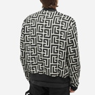 Balmain Men's Reversible Macro Monogram Bomber Jacket in Ivory/Black