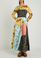 Ganni Printed Silk Maxi Dress Multicoloured