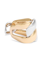 Alexander Mcqueen Two-tone Chain Double Ring Gold