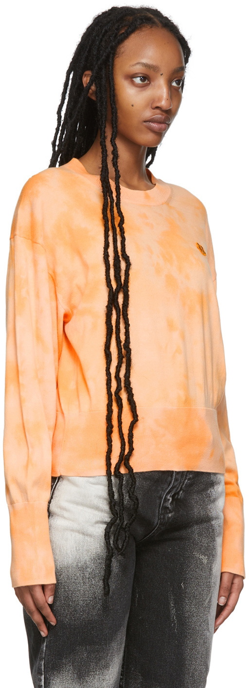 Kenzo Orange Tie-Dye Tiger Crest Sweater