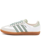 Adidas Samba OG Sneakers in White/Silver Green/Putty Mauve