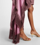 Taller Marmo Asymmetric fringed satin kaftan