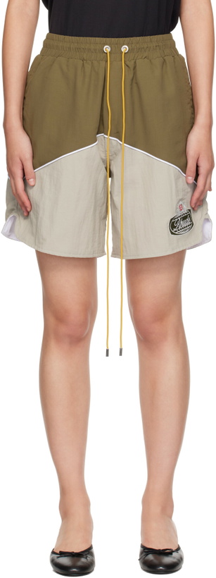 Photo: Rhude Khaki Desert Racing Track Shorts