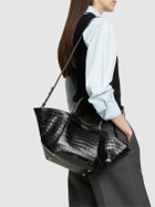 DEMELLIER Midi New York Croc Effect Leather Bag