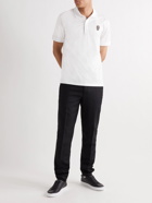 ALEXANDER MCQUEEN - Slim-Fit Embellished Cotton-Jersey Polo Shirt - White