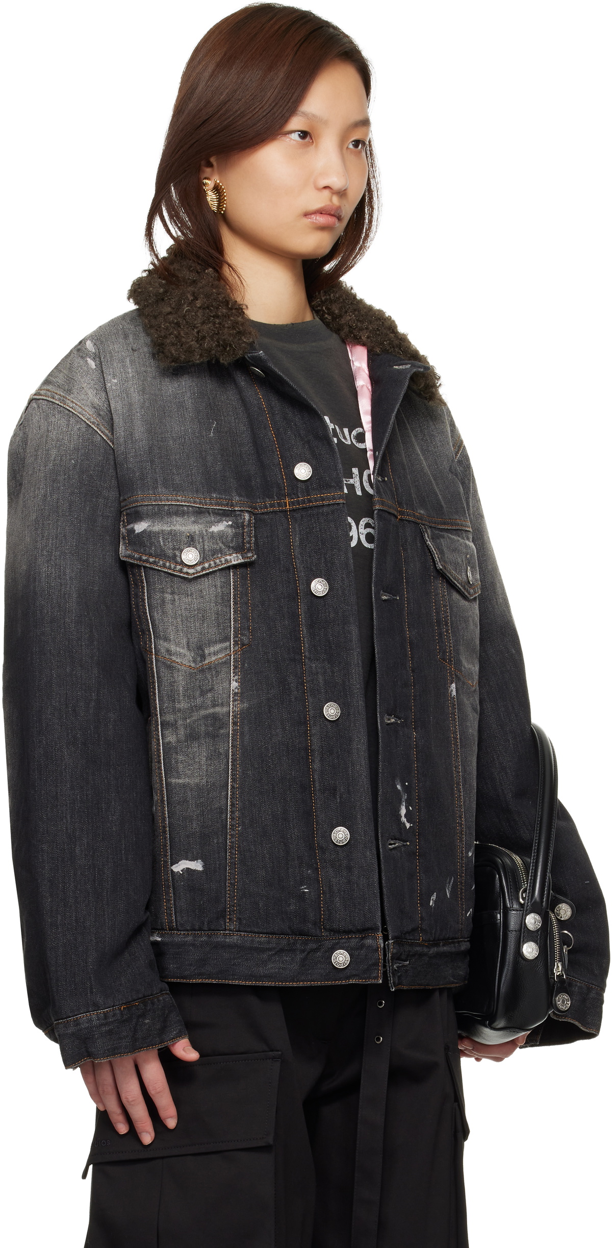 Acne Studios Black Lined Denim Jacket